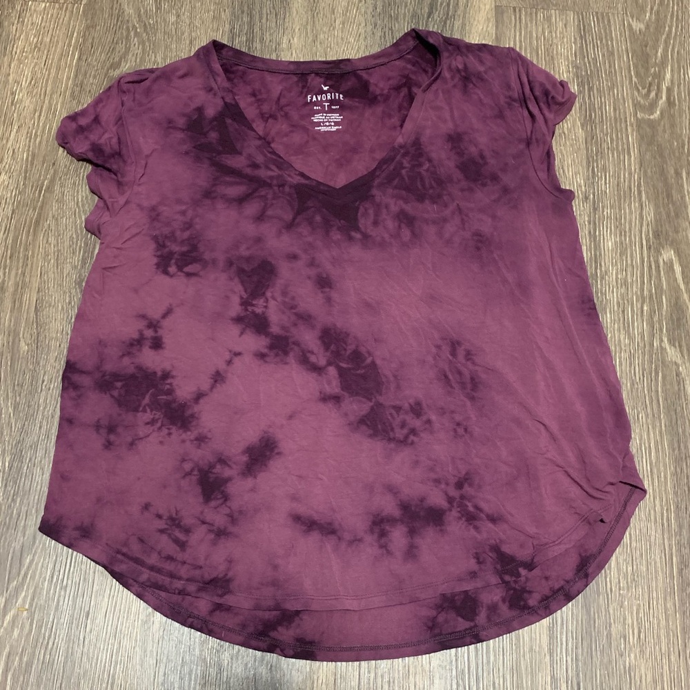 American Eagle Favorite Tee Tie Dye Large Purple